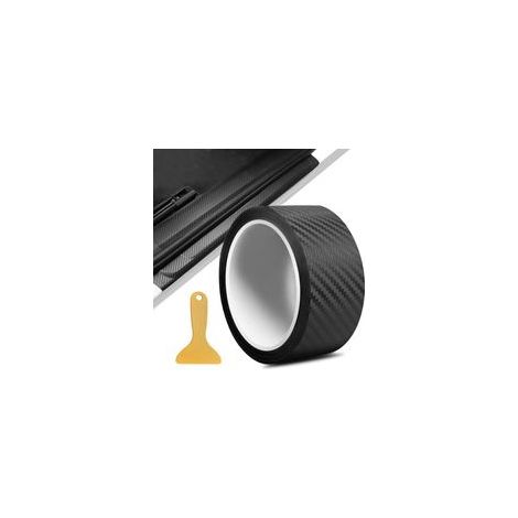 Pellicola protettiva in fibra di carbonio per auto e moto – Striscia adesiva 3D nera, 5 cm × 5 m, rivestimento protettivo per battitacco.
