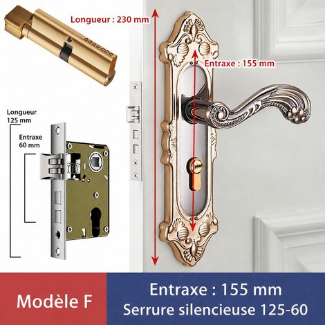 Serrure à larder F avec corps 125/60 et clé pour porte intérieure 125 60 1 kg – Livraison gratuite