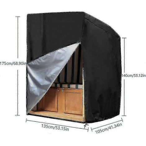 Housse de chaise de plage Strandkorb résistante et imperméable, 140 cm, en tissu Oxford indéchirable. (1/5)