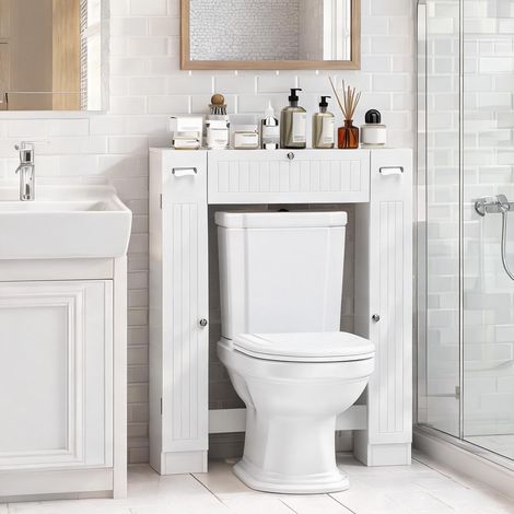 Meuble de salle de bain 2 niveaux 88 x 18 x 98 cm (1/5)