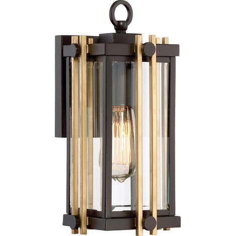 Applique d'extérieur lampe lanterne acier verre 1 flamme applique d'extérieur IP44 bronze (1/4)