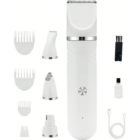 Tondeuses professionnelles pour chiens avec tondeuse pour pattes, fonctionnement silencieux, 4-en-1, rechargeables et imperméables pour le toilettage des animaux (1/4)
