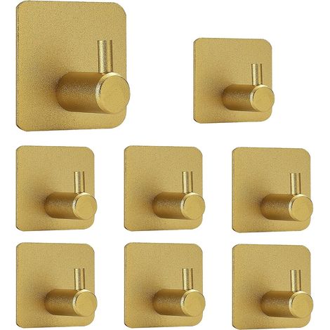 goldene Klebehaken, Wandhaken, Badezimmeraccessoire, vielseitig verwendbar als Handtuchhalter, Geschirrtuchhalter, Haken, Wandhandtuchhalter (1/5)