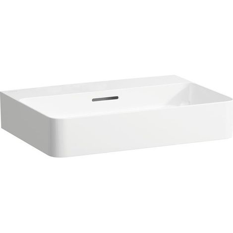 Lavabo VAL 600 x 420 mm avec trop-plein, sans trou pour robinet, blanc mat LAUFEN
