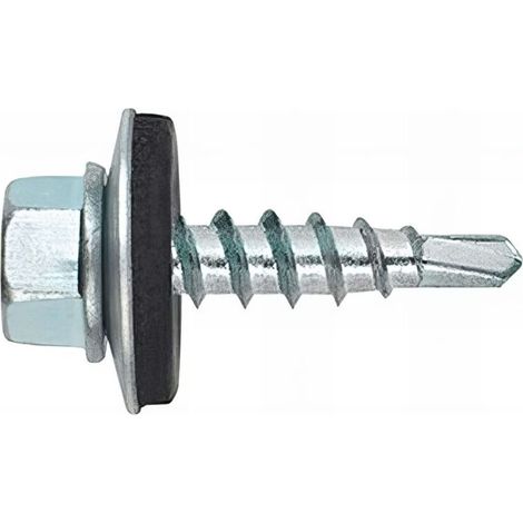 250 vis autoperceuses, tête hexagonale 8 de 4,8 x 19 mm zingué spécial bac acier - AFZN144819 - Index (1/3)