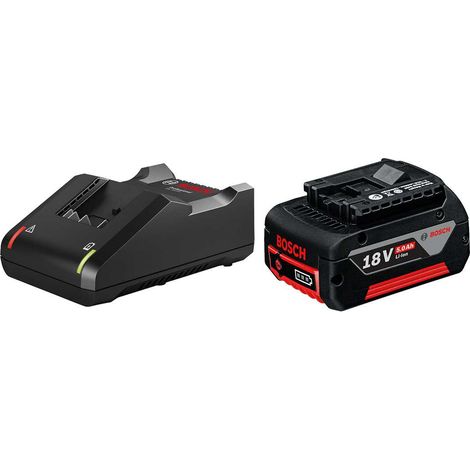 Bosch – Pack de 1 batterie 18V 5,0 Ah – Chargeur GAL18V-40 – Technologie COOLPACK pour longévité – Charge rapide en 24 min