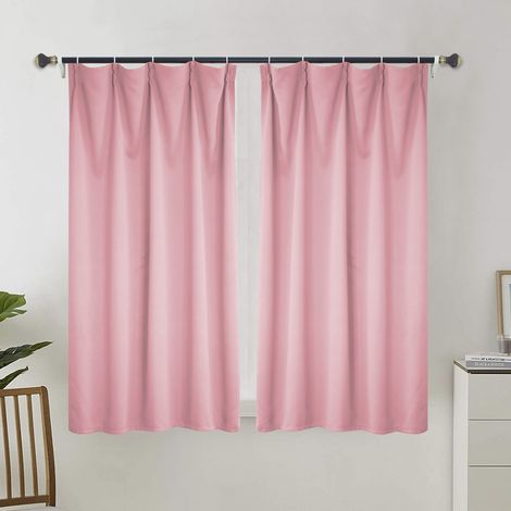 Rideau occultant pour salon, rideau isolant thermique, rideau à œillets, adapté aux portes-fenêtres (2 pièces, 100 x 110 cm).