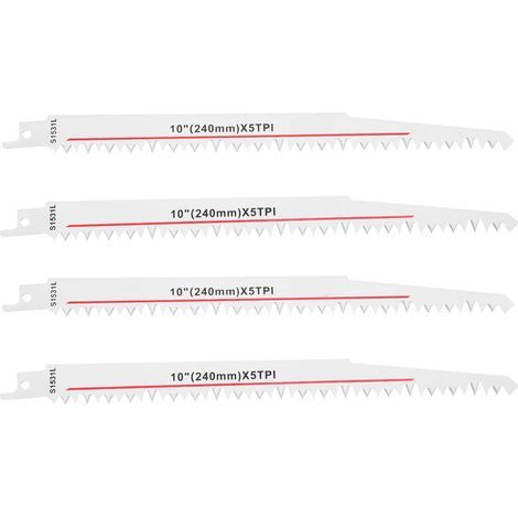 4 Lames de Scie Alternative HSS pour Bois, Multifonctionnelle, 240mm - Outil de Menuiserie 5PTI (1/5)
