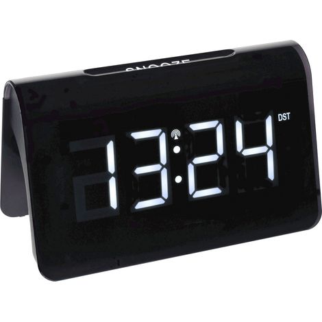 TFA Dostmann 60.2543.02 Funk Wecker Schwarz Alarmzeiten 1 Großes Display (1/4)