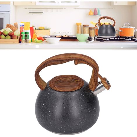 Bouilloire sifflante en acier inoxydable de 3 litres, bouilloire grande capacité pour plaques à induction, bouilloire à eau bouillante (1/5)