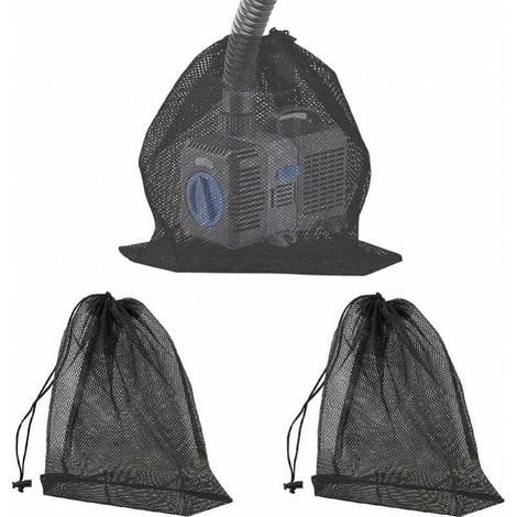 3PCS Pump Filter Mesh Bag Pond Pump Filter Bag with Drawstring Water Pump Filter Bag Pump Barrier Bag for Outdoor Pond Filter(60x60cm) (1/4)