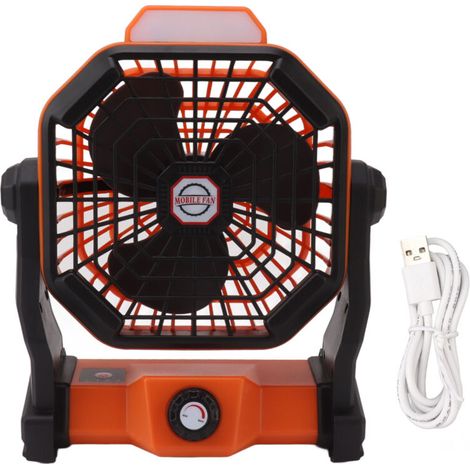 Ventilateur de Camping Rechargeable USB avec Lampe LED, 7800mAh, Silencieux et Portable pour Tente