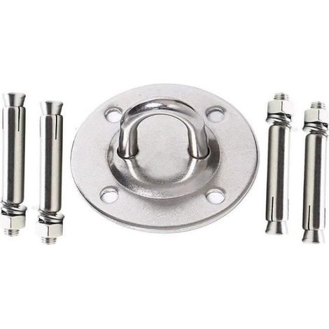 5 Stück Ösenplatten Deckenhaken Edelstahl Deckenösenplatte für Yoga, Schaukel, Hängematte usw. (1/4)