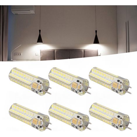 GY6.35 Packung mit sechs Silikon-LED-Lampen 7W, geeignet für Pendelleuchten, Deckenleuchten, Wandleuchten und Tischlampen (6 Lampen, weißes Licht). (1/5)