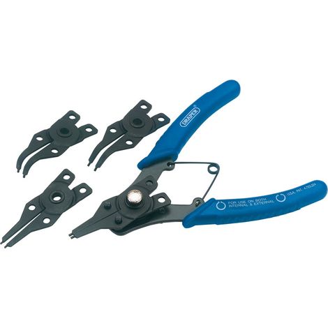 Draper Tools Adjustable Interchangeable-Head Seeger Circlip Pliers for Precision Retaining Ring Installation (1/5)