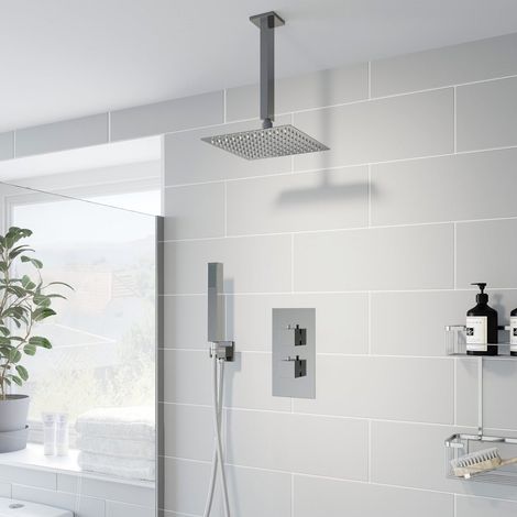 Thermostatic Concealed Square Shower Ceiling Mounted and Handset Shower Heads (1/5)