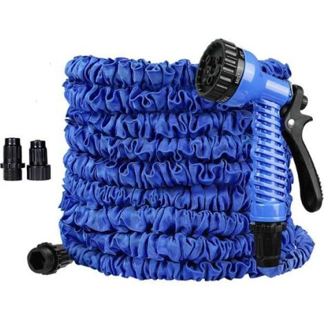 Tuyau d'arrosage flexible 25FT - - Bleu - Extérieur - Plastique - Synthétique (1/5)