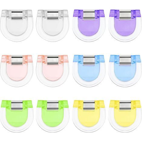 Juego de 12 pinzas ajustables para dobladillos de pantalones y camisas, pinzas reutilizables para acortar vaqueros y puños, cierres antideslizantes para prendas de vestir. (1/5)