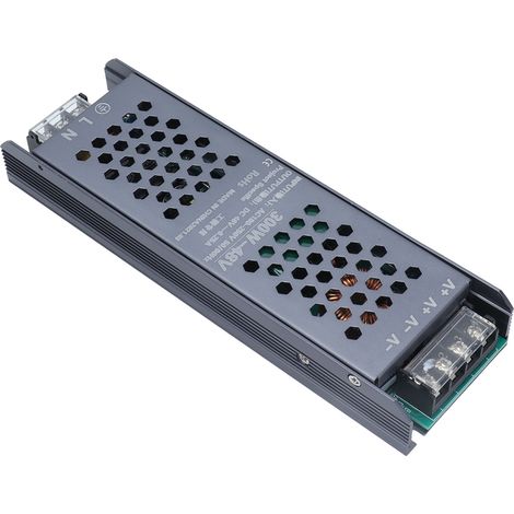 Alimentation LED 48V 300W pour ruban lumineux, transformateur driver AC180-250V, 6.25A, noir