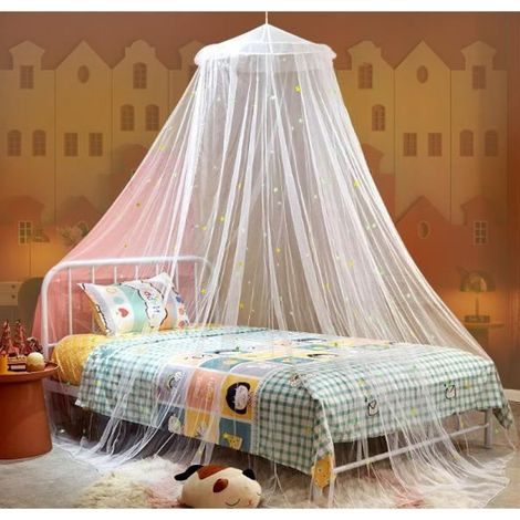 1 Moustiquaire dôme,étoile lumineuse,anneau acier pliable,lit 1,8 à 2m,chambre (1/4)