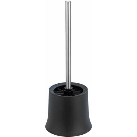 WENKO Spazzola WC Basic nera - Spazzola WC nera di ottima qualità/prezzo, in polipropilene, 14x38x14 cm, Nero (1/5)