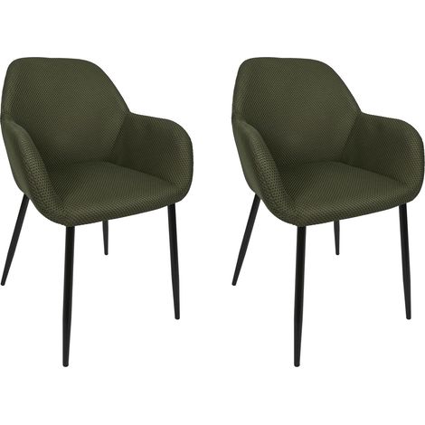 Lot de 2 Fauteuils - HOME DECO FACTORY - Atome - Ergonomiques - Kaki (1/5)