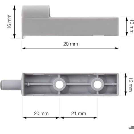 Amortisseur Porte - Plastique Gris - Pour Placards Et Tiroirs - Lot De 10 Unites (1/5)