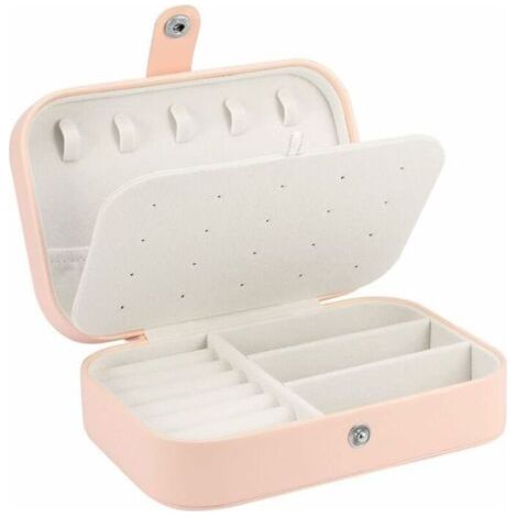 BUNTHAUS Boîte à bijoux pour filles, boîte de rangement pour bijoux, petite boîte à bijoux, petite boîte à bijoux de voyage (rose) (1/4)