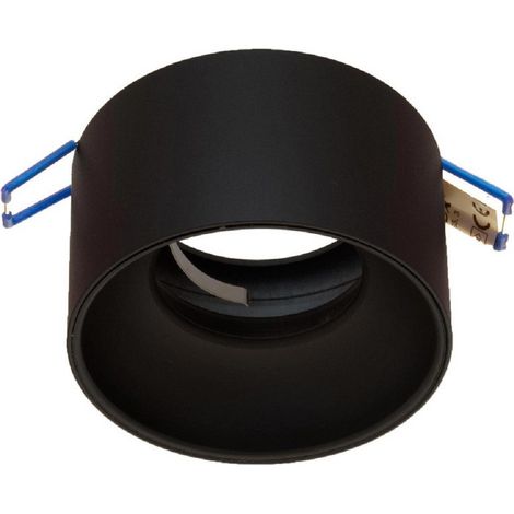 Trade Shop - RUNDER EINBAU-SPOTLIGHT-HALTER 70MM GIPSKARTON-DECKENLEUCHTE LED-LAMPEN GU10 GU5.3 - Schwarz (1/5)