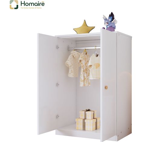 Colonne de rangement en tissu blanc 80 x 50 x 120 cm avec rangement HOMAIRE (1/5)