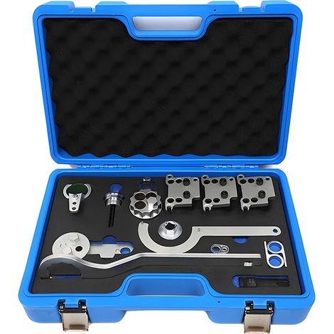 Attrezzo per la fasatura del motore, in acciaio legato resistente, compatibile con Mercedes-Benz, colore blu. (1/2)