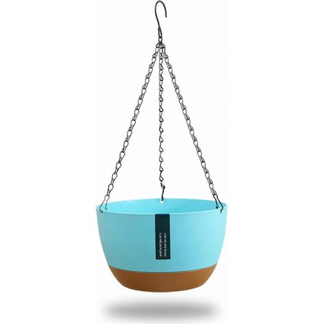 Suspension double chaîne pour panier suspendu, jardinière balcon intérieur avec réservoir auto-absorbant (1/5)
