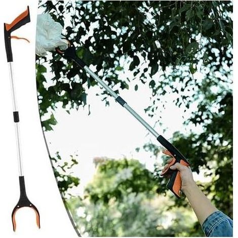 Pince De Préhension À Long Manche En Aluminiumg Grabber Reacher Tool 83x10cm Extension Pliable Attrape Tout Rotative 90 ° Outil D'assistance Pour La Collecte Des Déchets Orange - (1/4)