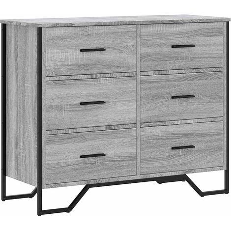 Maison Exclusive - Cassettiera Grigio Sonoma 91x35,5x74,5 cm in Truciolato