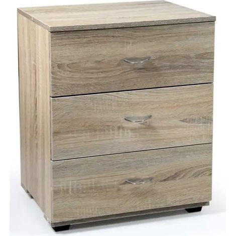 Kommode Gaia 50 x 40 x 64 cm in Eiche mit 3 Schubladen