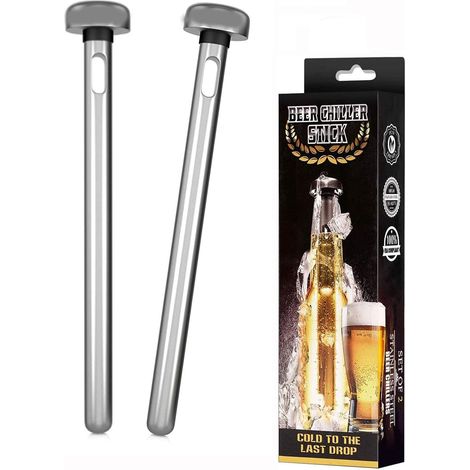 Refroidisseur de bière 2 pièces,Tige de Refroidisseur en Acier Inoxydable,tiges de Refroidissement pour Garder Les Boissons en Bouteille au Frais.Utilisation dans Les Bars,fêtes,Cadeaux Uniques (1/5)