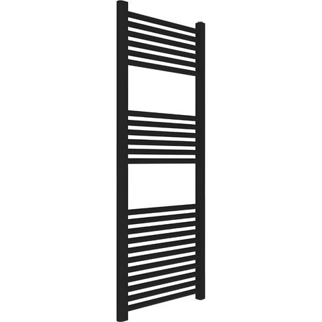 Termoarredo bagno scaldasalviette acciaio radiatore calorifero termosifone nero opaco misure h1200xl600xi550 23 tubi - confezione 1