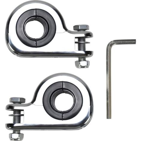 Kit de montage de pinces pour autoroute Pour barre de protection du moteur de 3,2 cm et 3,2 cm Compatible avec Harley Electra Road King Street Glide Chrome (1/3)