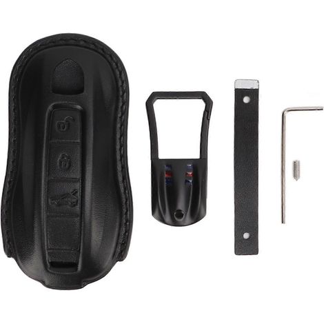 Étui de clé de voiture en cuir de vachette, coque de protection de rechange pour clé de voiture Cayenne Coupé 911 Panamera Taycan (1/4)