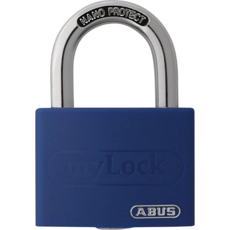 ABUS Candado de cortina T65AL/40 azul con cuerpo de cerradura liso Ancho 43mm Aluminio liso - 49933 3 (1/2)