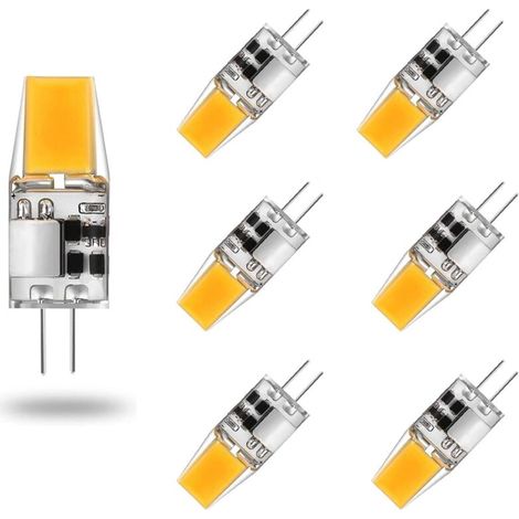 G4 LED-Lampe, 12 V AC/DC, 5 W, warmweiß (3000 K), entspricht einer 50-W-Halogenlampe, 360°-Abstrahlwinkel, flimmerfrei, 6er-Pack.