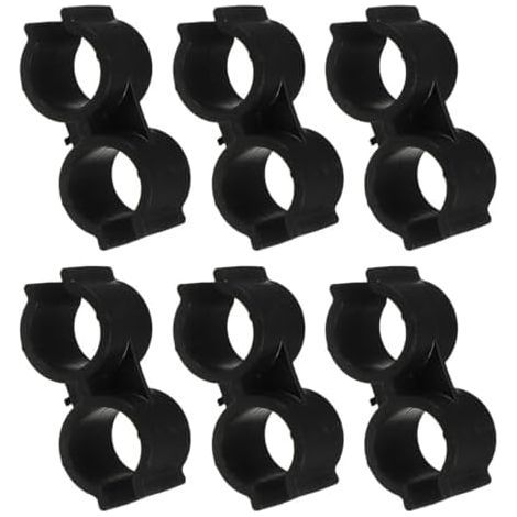 Double Plastic Pipe Clamps for Ø25mm Pipes, Pack of 6, Robust Tool-Free Fixing, Home Plumbing Installation Support - (1/5)