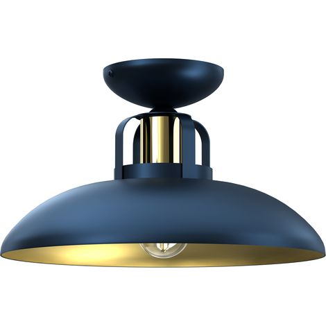 Plafoniera Milagro Felix metallo blu/oro Ø30 E27 60W (1/5)