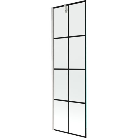 Mexen Next paroi de baignoire 1 volet 60 x 150 cm, motif noir, nickel brossé - 895-060-000-00-77-97 (1/5)