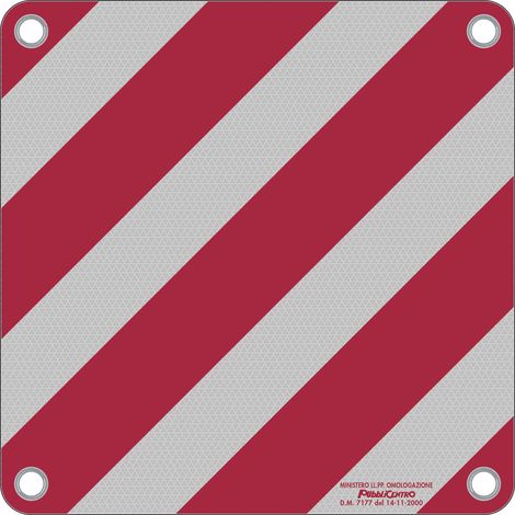 CARTELLO SEGNALETICO CARICHI SPORGENTI IN ALLUMINIO RIFRANGENTE  cm. 50x50