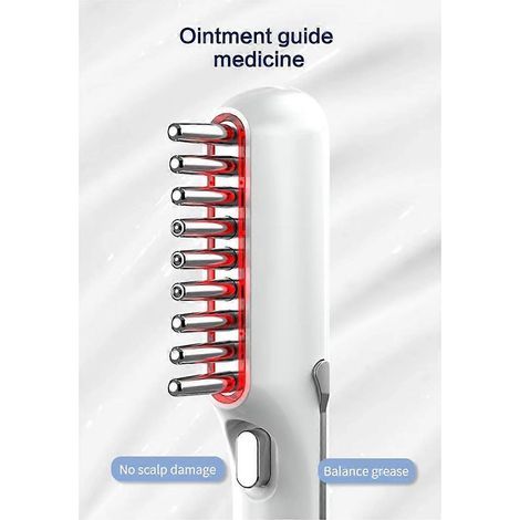 Peigne de massage électrique pour la croissance des cheveux, applicateur de microcourant pour la peau, blanc (1/5)