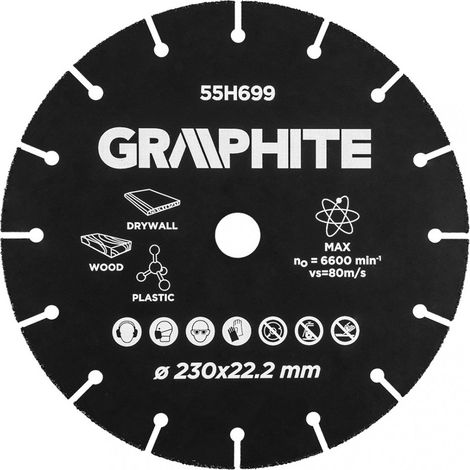 Disco de corte HM para madera y plásticos de 230 x 22,2 mm