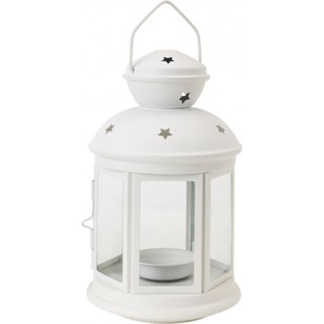 Bougeoir Lanterne Blanc 16x10cm Bougie Plateau De Mariage Bougies