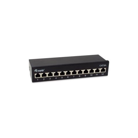 Patch Panel De Sobremesa Equip Cat.6a Apantallado 12 Puertos Color Negro (ral 9005)