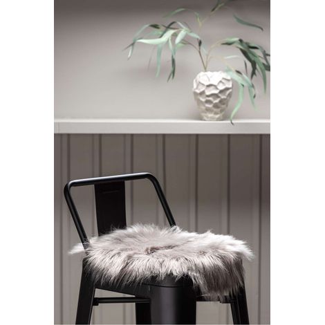 Katy fourrure synthétique  Ø34cm gris. (1/4)